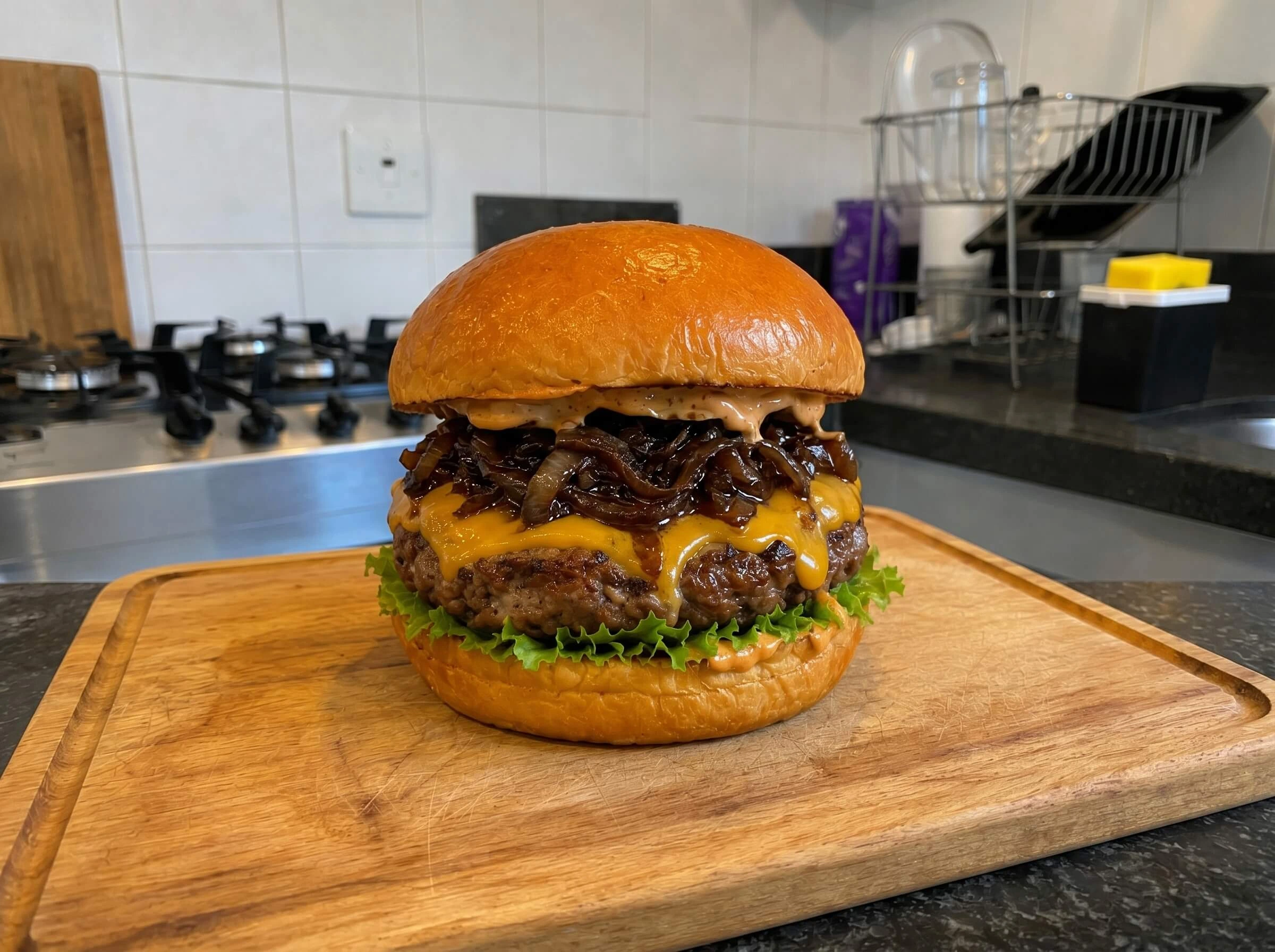 Burger cebola caramelizada